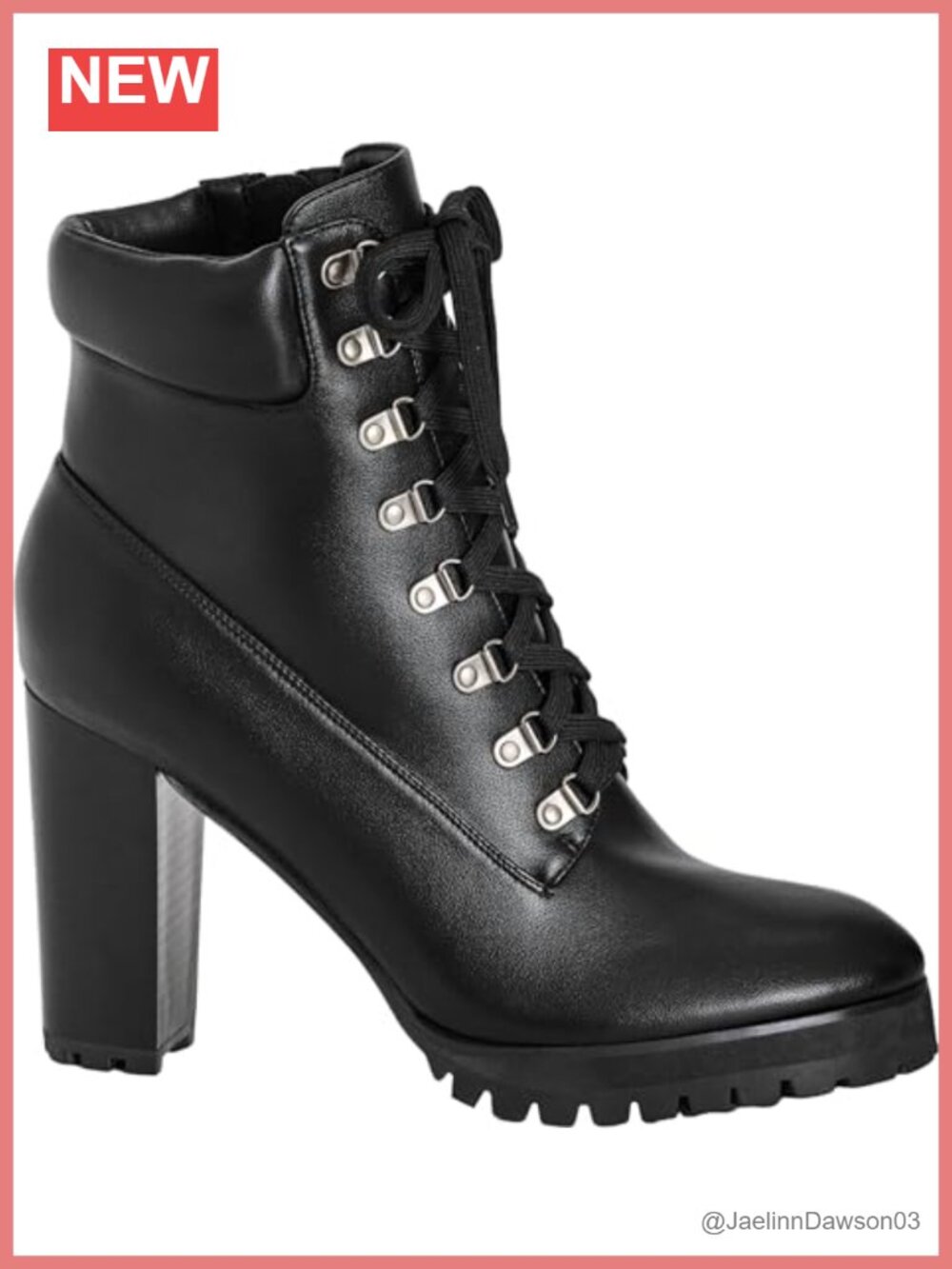 City Chic Plus Size Watson Ankle Boots Women's Faux Leather Lace Up Block Heel